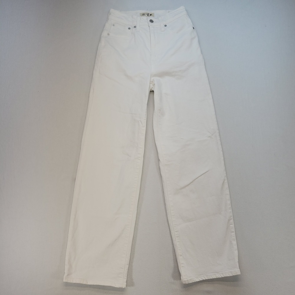 Madewell Wide Leg Crop Jeans Women 24T White‎ Perfect Vintage High Rise Stretch